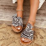 Vanessas Women's Slippers Beach Shoes Casual Flat Slides Bow-knot Sandals