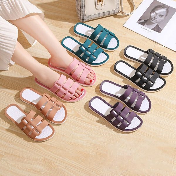 Vanessas Women's Slippers PVC Soft Solid Ladies Flat Jelly Slippers