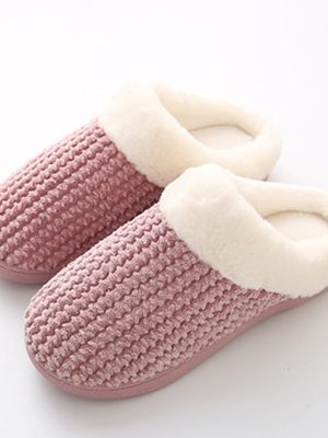Vanessas Women's Slippers Winter Warm Plush Women Home Cotton Shoes Slingback Indoors Slipper