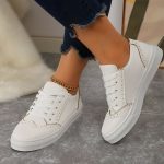 Vanessas Women Sneakers Lace Up Ladies Flat Shoes for Women