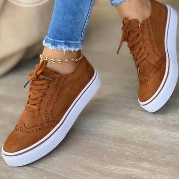 Vanessas Women Sneakers Lace Up Ladies Flat Shoes for Women