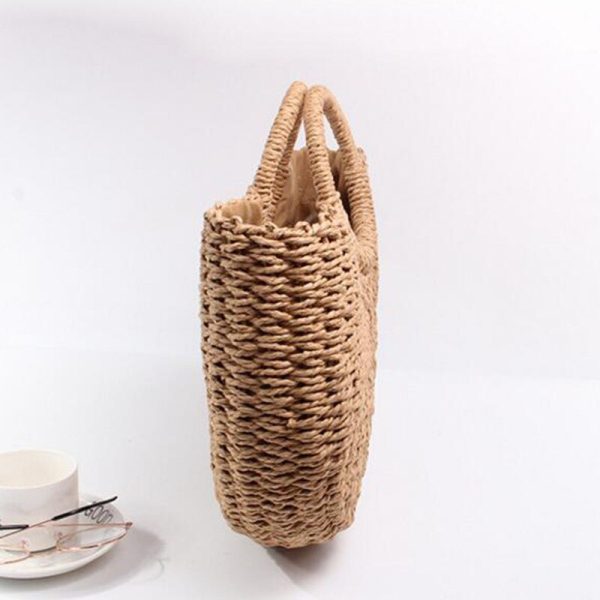 Summer Beach Bag Hand Woven Straw Bags Fashion Women Casual Tote Large Capacity Shopping Bag