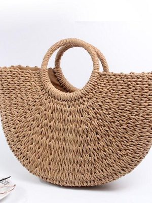 Summer Beach Bag Hand Woven Straw Bags Fashion Women Casual Tote Large Capacity Shopping Bag