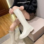 New Women Knee High Boots Autumn Winter Female Platform PU Leather Long Boots