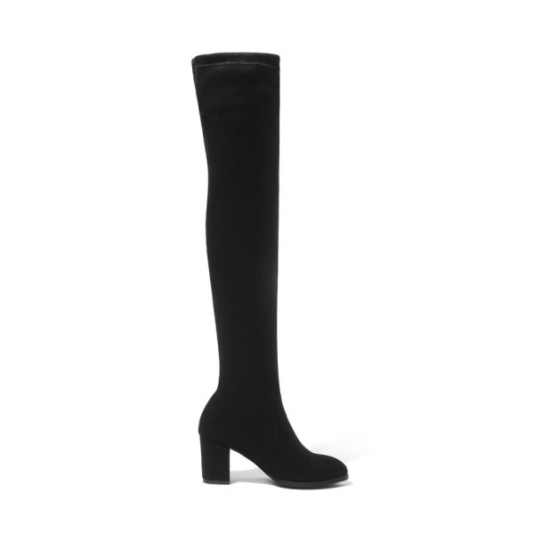 Vanessa's Women Over The Knee High Boots Square High Heel Women Shoes