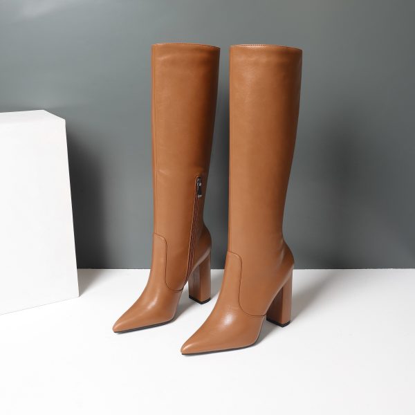 Vanessas Keep Warm Knee High Boots Autumn Winter PU Leather Women Shoes