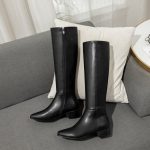 Vanessa's Knee High Women Boots PU Leather Zipper Women Shoes