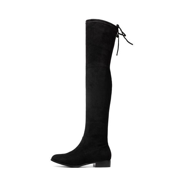 Vanessa's Ladies Shoes Square Low Heel Women Over The Knee Boots