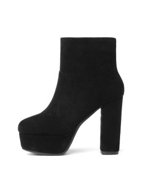 Vanessas's Women Ankle Boots Square High Heel Fashion Winter Shoes