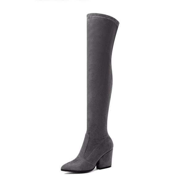 Vanessas Women Over The Knee High Boots Wedges Heels Winter Shoes