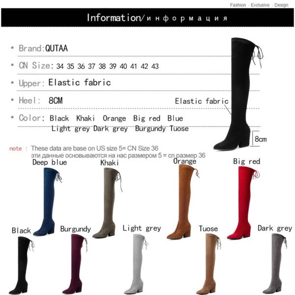 Vanessa's Women Shoes Over The Knee High Boots Pointed Toe Autumn Winter Shoes