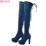 Vanessas Women Winter Shoes Platform Over The Knee High Shoes