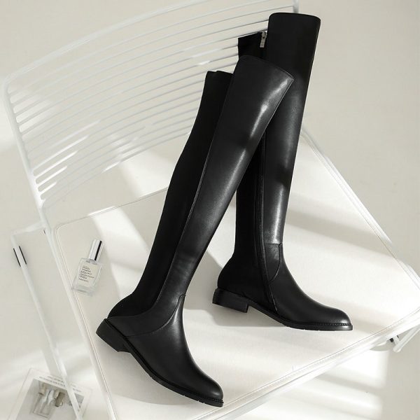 Vanessa's Low Heel Women Shoes Genuine Leather Over The Knee High Boots