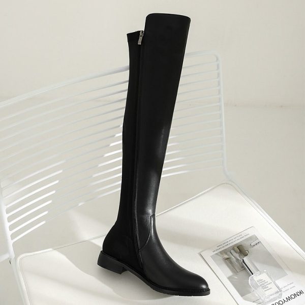 Vanessa's Low Heel Women Shoes Genuine Leather Over The Knee High Boots