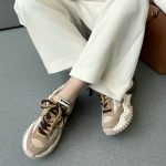 Spring Autumn Round Toe Med Heel Platform Casual Female Shoes Mixed Color Cow Suede Lace Up Women Sneakers