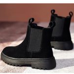 Women Ankle Boots Autumn Winter Basic Cow Suede Casual Square Heels Platforms Round Toe Shoes Woman size 35-40