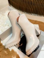 Vanessas 2023 Pointed Toe Thick High Heels Women Ankle Boots