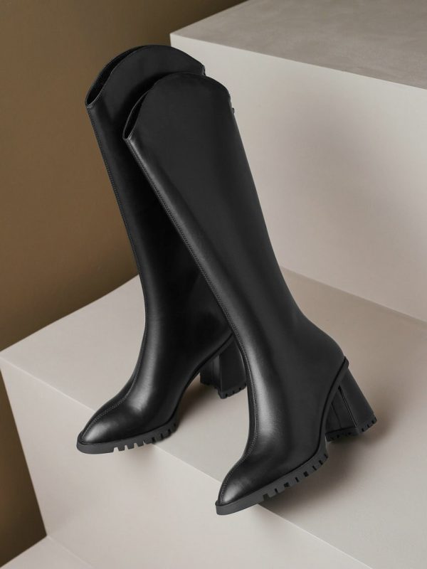 Vanessa's Women Knee High Boots High Quality Genuine Leather Motorcycle Boots