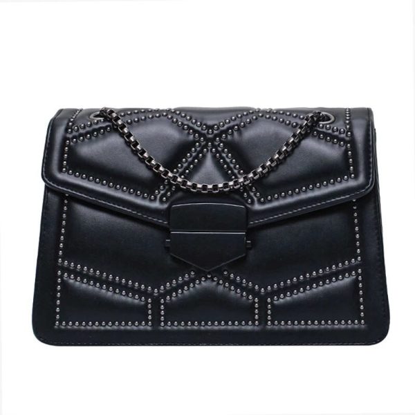 Rivet Chain Brand PU Leather Crossbody Bags For Women