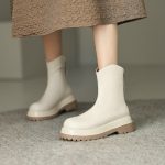 Vanessa's Vintage Women Ankle Boots Autumn Winter Female Office Round Toe Med Heels