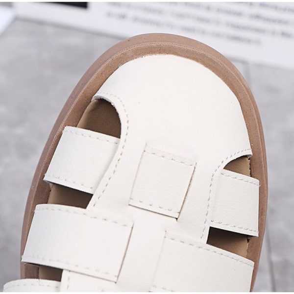 Vanessas Women's Summer Sandals with Hollow Out Design and Buckle Strap - Low Heel Fashion Shoes