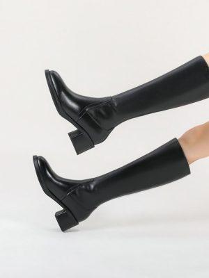 Vanessa's Fashion Women High Heels Knee Boots Platforms Casual Winter Boots