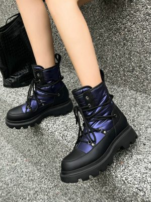 Vanessa's Fashion Ankle Snow Boots Lace-Up Women Ankle Boots