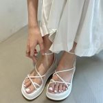 Sandals Women Summer Square Toe Ankle Strap Platform Wedges Ladies Shoes Casual Non-slip Sandals