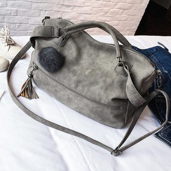 Scrub Shoulder Bags for Women Female Fashion Fur Ball Dames Tassel Lady Vintage Tassel Crossbody Bag