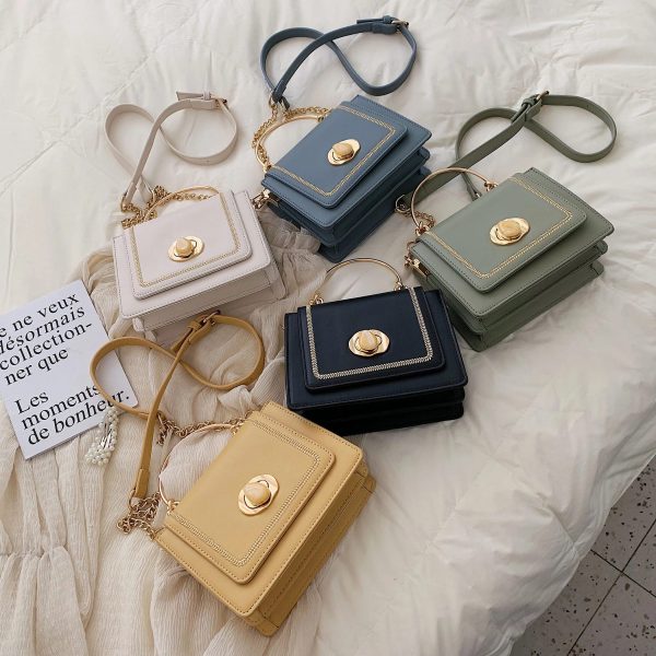 Solid Color Leather Mini Crossbody Bags For Women 2022 Summer Simple Shoulder Bag