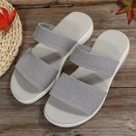 Women's Summer Slides Sandals with Mesh Uppers and Soft Wedge Heels - Slip-On and Comfortable for the Beach and Everyday Wear