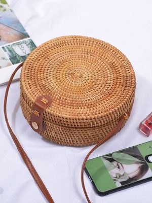 Vietnam Hand Woven Bag Round Rattan Straw Bags