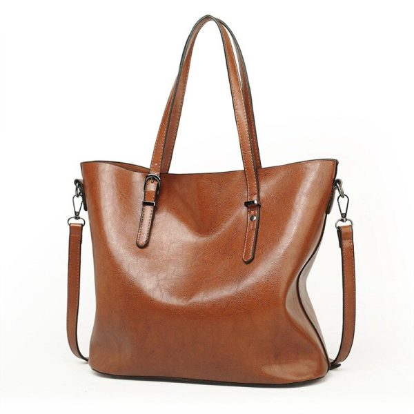 Women Handbag PU Women Bag Large Capacity Oil Wax Leather Shoulder Bag Tote Bag Crossbody Bag