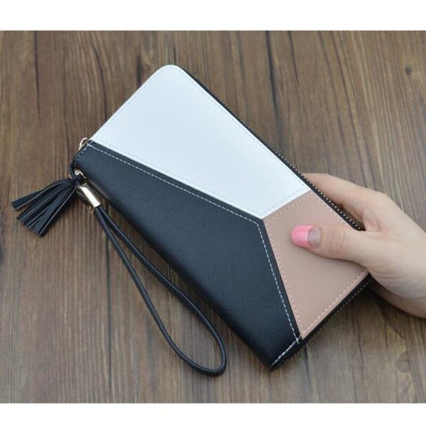 New Fashion Women Wallets PU Leather Zipper Wallet Women's Long Design Purse Clutch Wrist Brand Mobile Bag