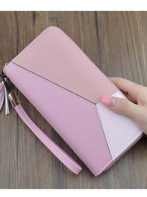 New Fashion Women Wallets PU Leather Zipper Wallet Women's Long Design Purse Clutch Wrist Brand Mobile Bag