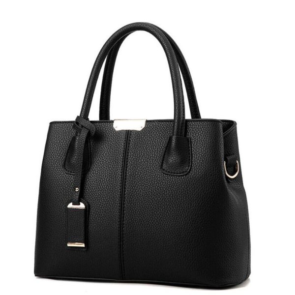 PU Leather Top-handle Women Handbag Solid Ladies Lether Shoulder Bag Casual Large Capacity Tote Crossbody Bags