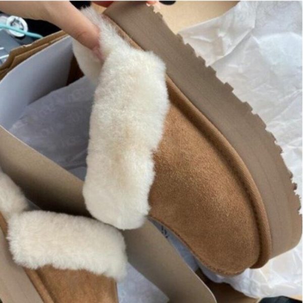 Winter Brand Plush Cotton Slippers Women Flats Shoes 2023 New Fashion Platform Casual Home Suede Fur Warm Slingback Flip Flops