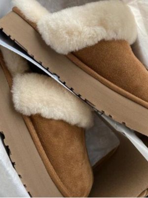 Winter Brand Plush Cotton Slippers Women Flats Shoes 2023 New Fashion Platform Casual Home Suede Fur Warm Slingback Flip Flops