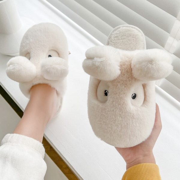 Winter Rabbit Cotton Slippers Women Plush Keep Warm Comfortable Woman Slippers