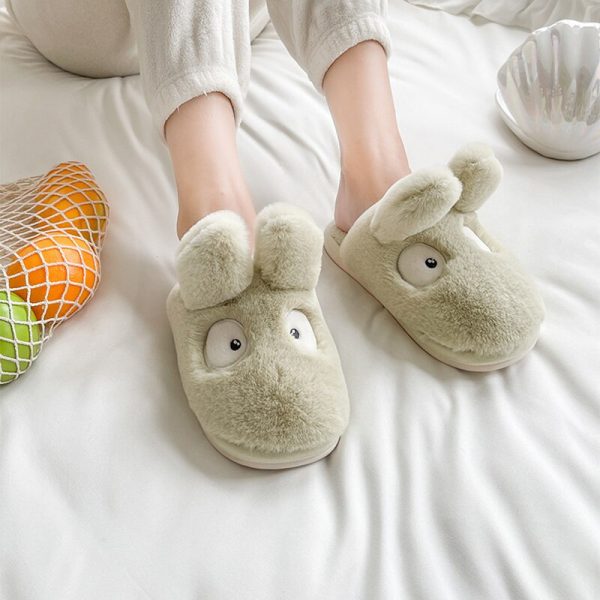 Winter Rabbit Cotton Slippers Women Plush Keep Warm Comfortable Woman Slippers