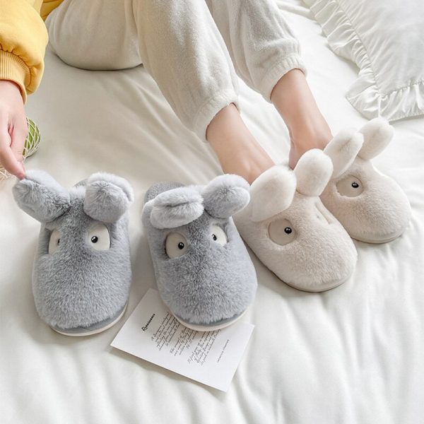 Winter Rabbit Cotton Slippers Women Plush Keep Warm Comfortable Woman Slippers