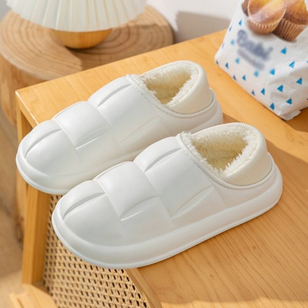 Waterproof Non-Slip Winter Warm Home Slippers for Women and Men - Soft and Comfortable Cotton Indoor Couples Shoes