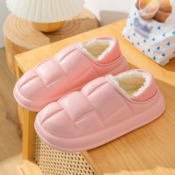 Waterproof Non-Slip Winter Warm Home Slippers for Women and Men - Soft and Comfortable Cotton Indoor Couples Shoes