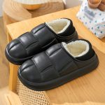 Waterproof Non-Slip Winter Warm Home Slippers for Women and Men - Soft and Comfortable Cotton Indoor Couples Shoes