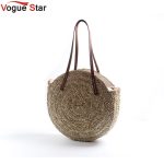 Vanessa Women Hand Woven Beach Bag Natural Oval Large Big Tote Circle Handbag Round Straw Bags Moroccan Palm Basket Bag