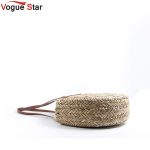 Vanessa Women Hand Woven Beach Bag Natural Oval Large Big Tote Circle Handbag Round Straw Bags Moroccan Palm Basket Bag