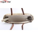 Vanessa Women Hand Woven Beach Bag Natural Oval Large Big Tote Circle Handbag Round Straw Bags Moroccan Palm Basket Bag