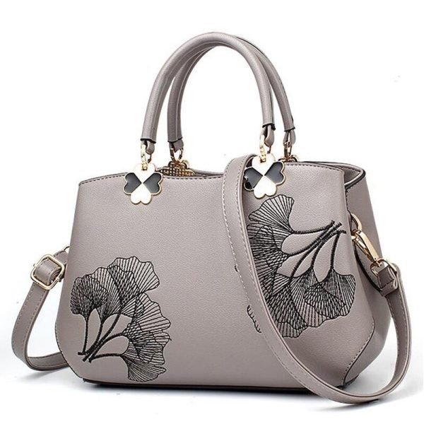 Women Leather Handbags Women Shoulder Bag Women Embroidery Flower Tote Bag Female Ladies Hand bag