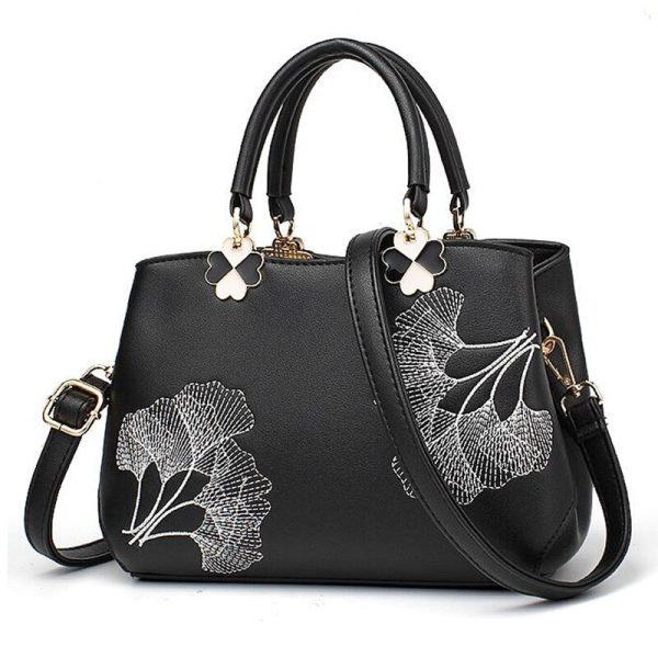 Women Leather Handbags Women Shoulder Bag Women Embroidery Flower Tote Bag Female Ladies Hand bag