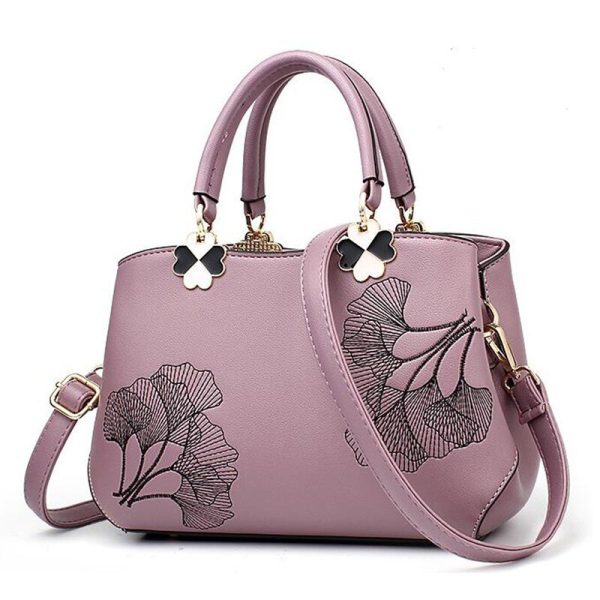 Women Leather Handbags Women Shoulder Bag Women Embroidery Flower Tote Bag Female Ladies Hand bag